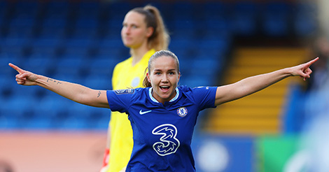 Guro Reiten of Chelsea looks on during the UEFA Women's Champions