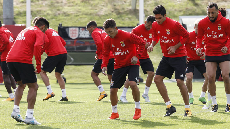 Portuguese giants Benfica train at St. George's Park, as Stoke City and ...